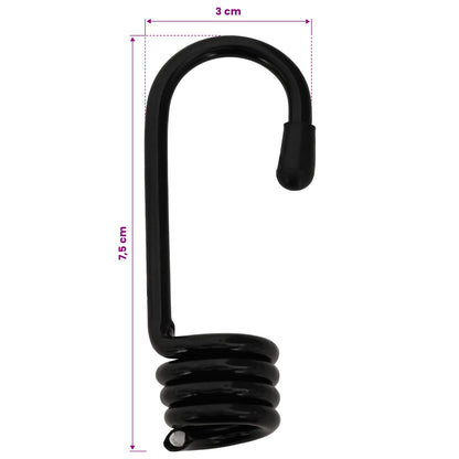 vidaXL Bungee Cords with Hooks 10 mm 50 m Black and White 6