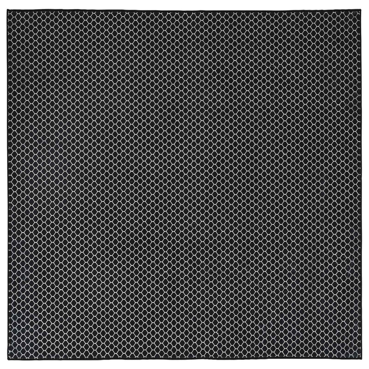 Rug ORIZ 100% Polyester Width 200 cm Black mesh pattern