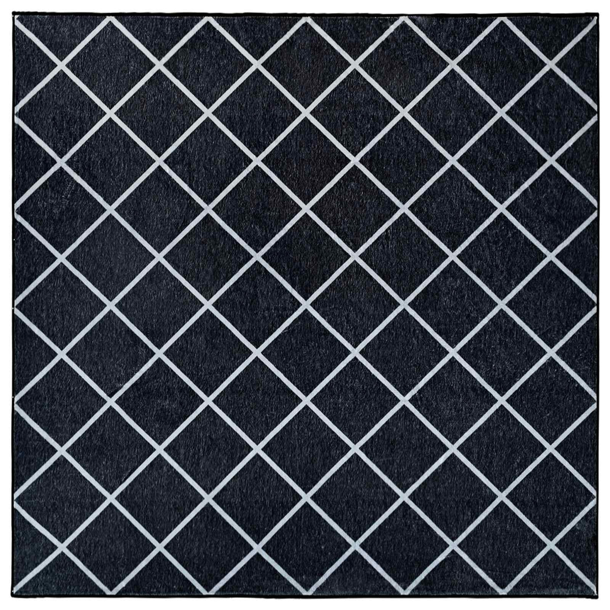 Rug ORIZ 100% Polyester Width 200 cm Black diamond pattern