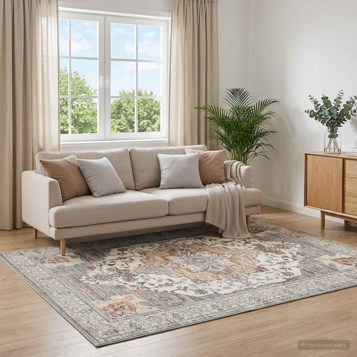 vidaXL Rug ORIZ Brown 160 x 230 cm 100% Polyester 1