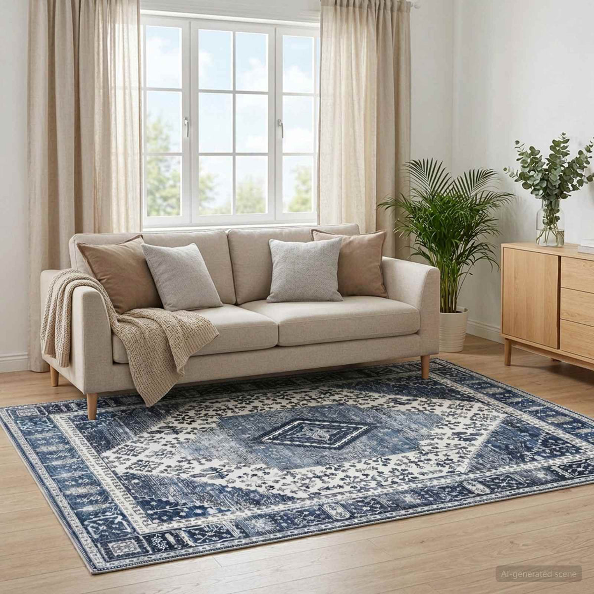 vidaXL Rug ORIZ Dark Blue 160 x 230 cm 100% Polyester 1