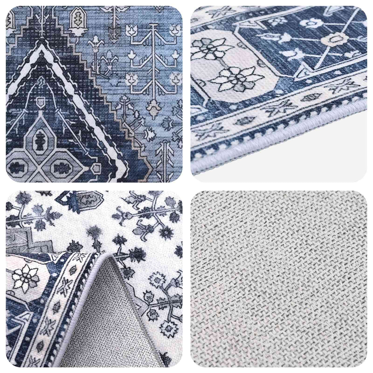 Rug ORIZ 100% Polyester Width 200 cm Dark blue