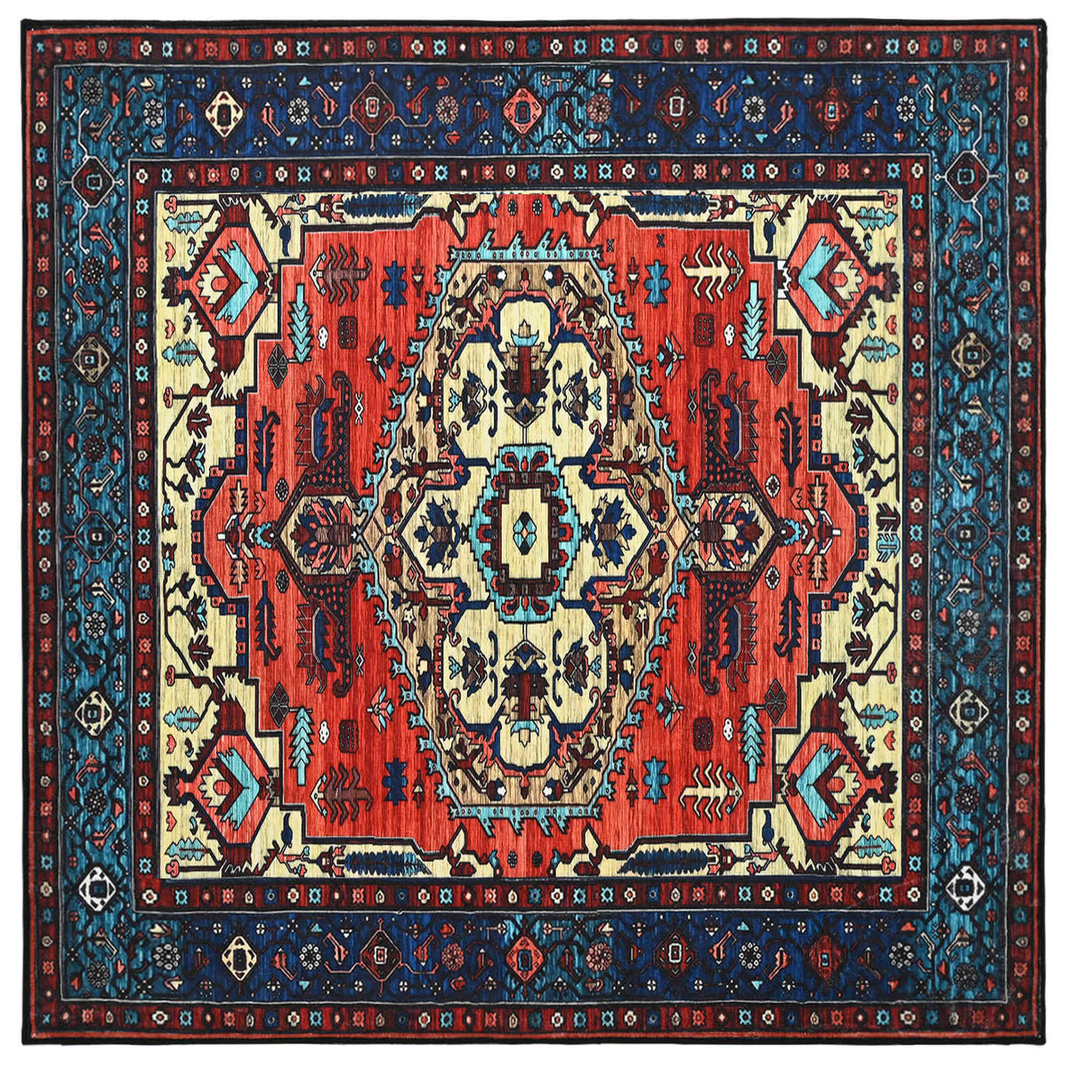 vidaXL Rug ORIZ Red 200 x 200 cm 100% Polyester 2