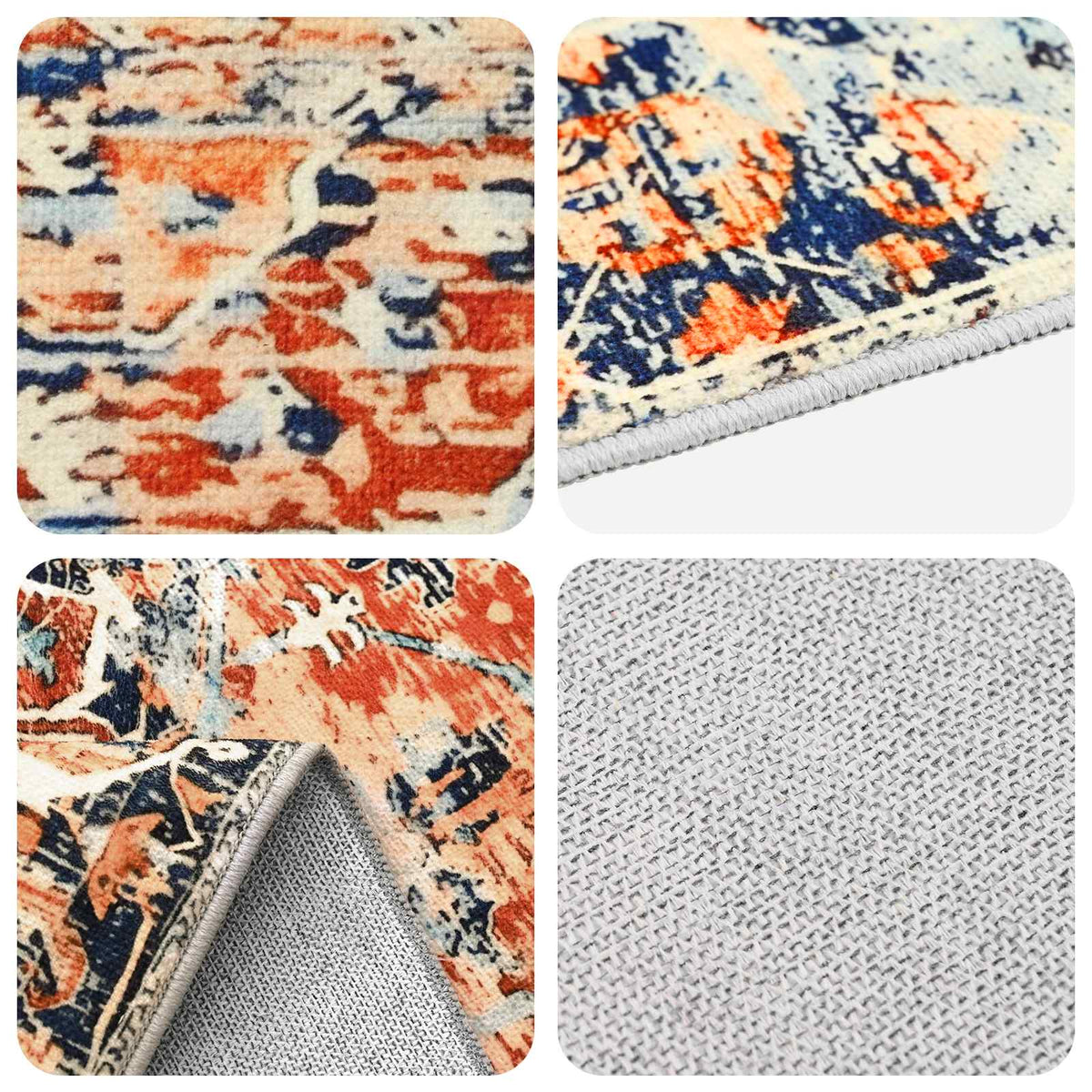 vidaXL Rug ORIZ Orange 200 x 200 cm 100% Polyester 3
