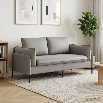 2-Seater Sofa 2-Seater 188 x 81 x 89 cm Velvet 145 cm Light grey