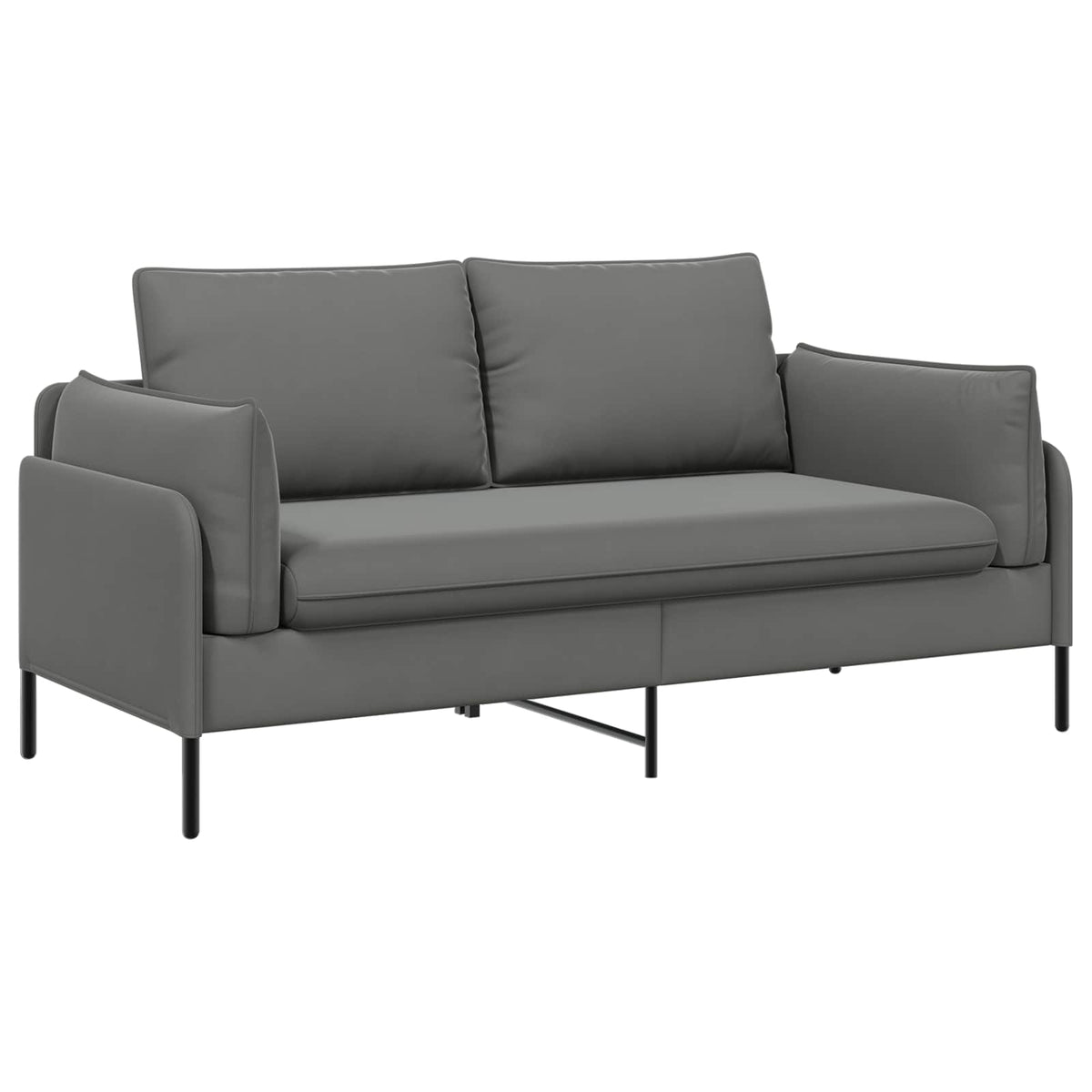 2-Seater Sofa 2-Seater 188 x 81 x 89 cm Velvet 145 cm Dark grey