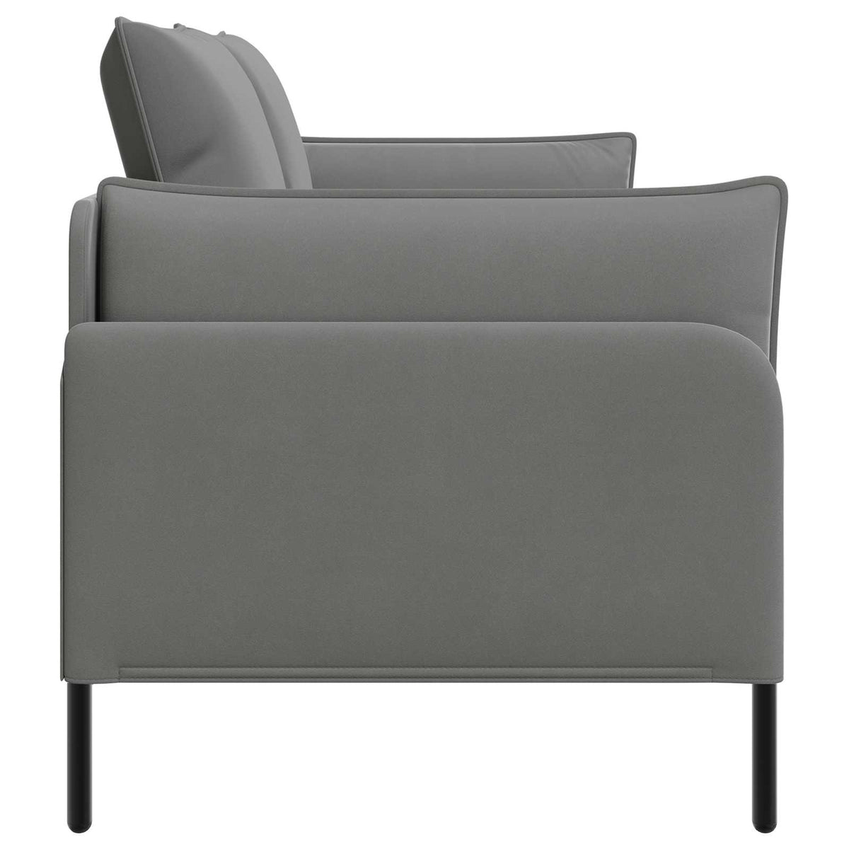 2-Seater Sofa 2-Seater 188 x 81 x 89 cm Velvet 145 cm Dark grey