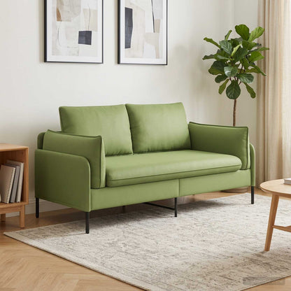 2-Seater Sofa 2-Seater 188 x 81 x 89 cm Velvet 145 cm Light green