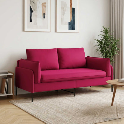 2-Seater Sofa 2-Seater 188 x 81 x 89 cm Velvet 145 cm Wine red