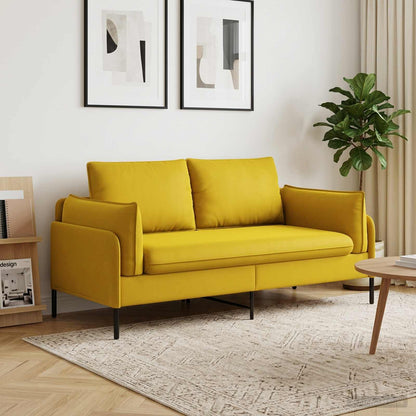2-Seater Sofa 2-Seater 188 x 81 x 89 cm Velvet 145 cm Yellow