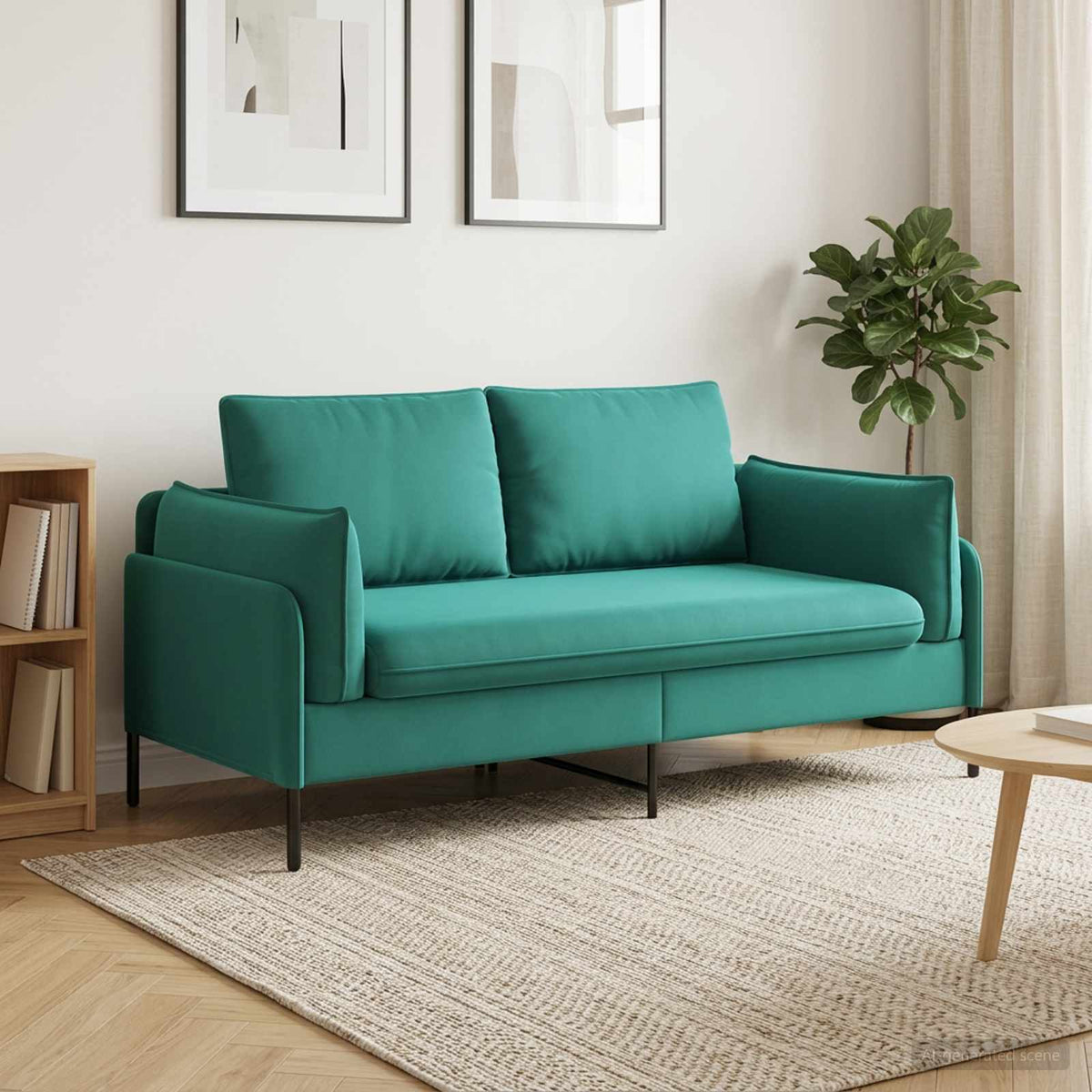 2-Seater Sofa 2-Seater 188 x 81 x 89 cm Velvet 145 cm Turquoise