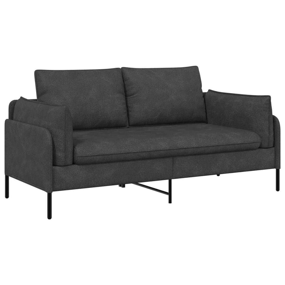 2-Seater Sofa 188 x 81 x 89 cm Faux Leather Black