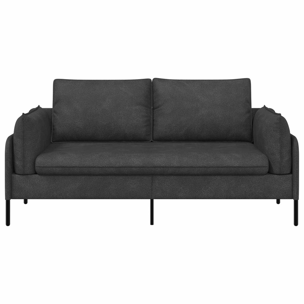 2-Seater Sofa 188 x 81 x 89 cm Faux Leather Black
