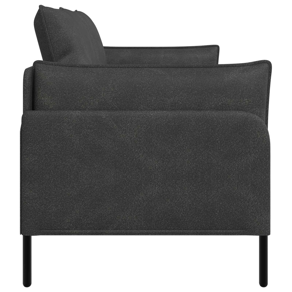 2-Seater Sofa 188 x 81 x 89 cm Faux Leather Black