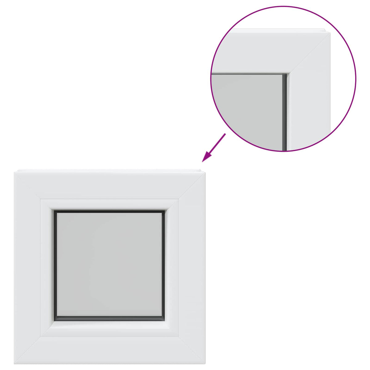 vidaXL Cellar Window Internal Colour White RISOR 30 x 30 cm 2