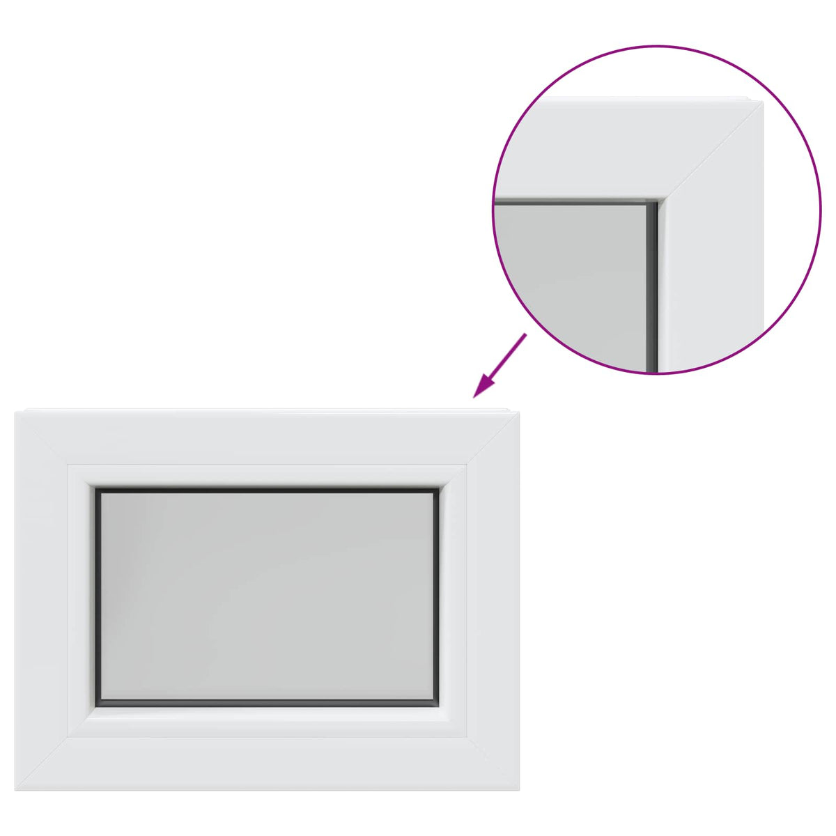 vidaXL Cellar Window Internal Colour White RISOR 40 x 30 cm 2