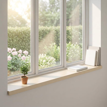 vidaXL Window Sills 2 pcs White 110 x 20 x 2 cm Solid Oak Wood 1