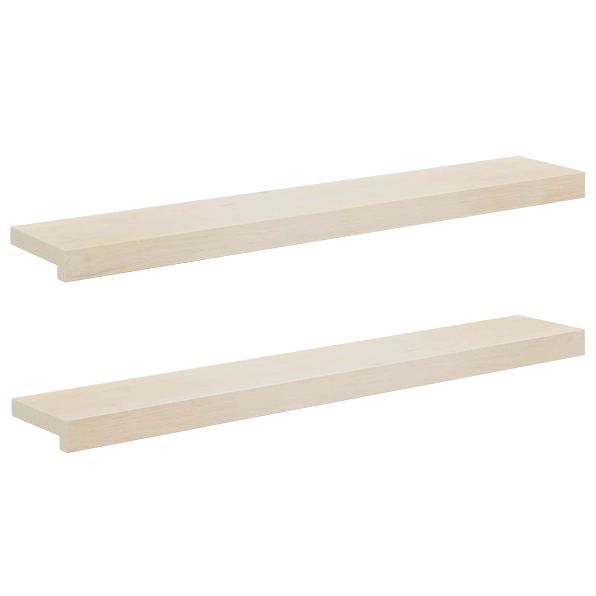 vidaXL Window Sills 2 pcs White 100 x 20 x 2 cm Solid Oak Wood 2