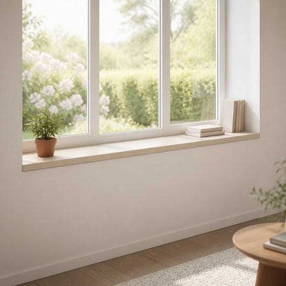 vidaXL Window Sills 2 pcs Solid Oak Wood Depth 25 cm White