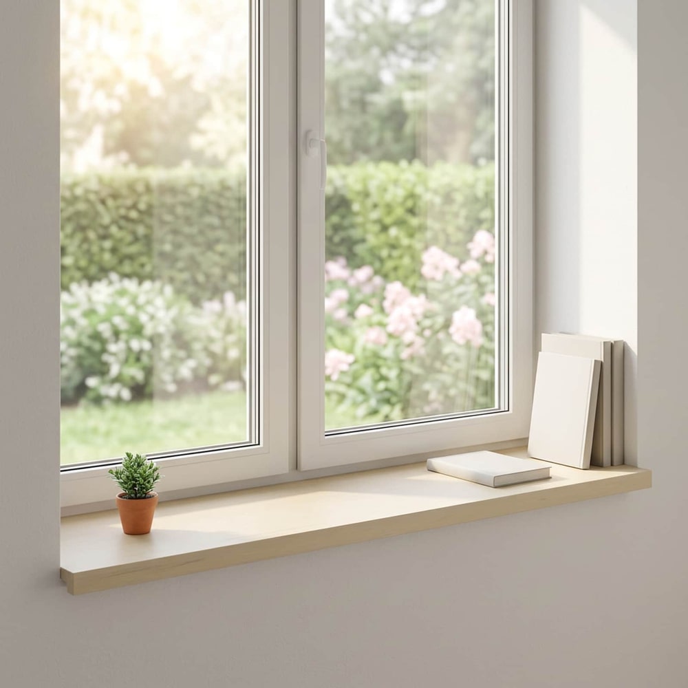 Window Sills 2 pcs Solid Oak Wood Depth 40 cm White 110 cm