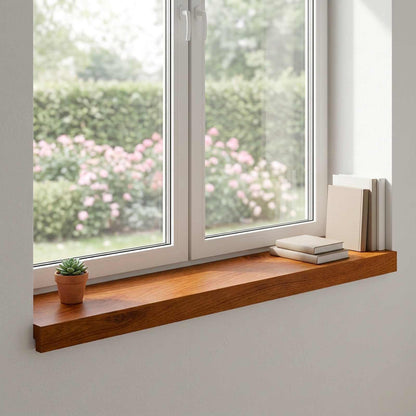 vidaXL Window Sills 2 pcs Brown 100 x 20 x 2 cm Solid Oak Wood 1