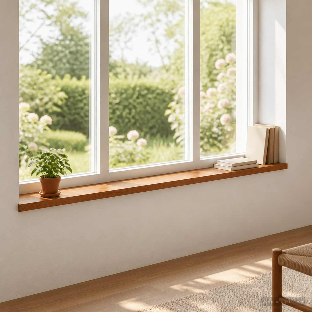 vidaXL Window Sills 2 pcs Brown 110 x 20 x 2 cm Solid Oak Wood 1