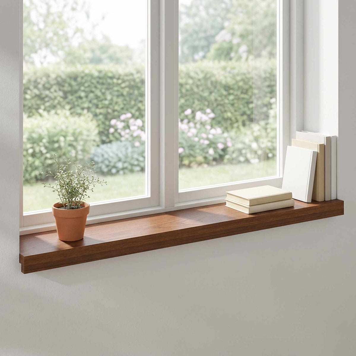 vidaXL Window Sills 2 pcs Dark Brown 100 x 20 x 2 cm Solid Oak Wood 1