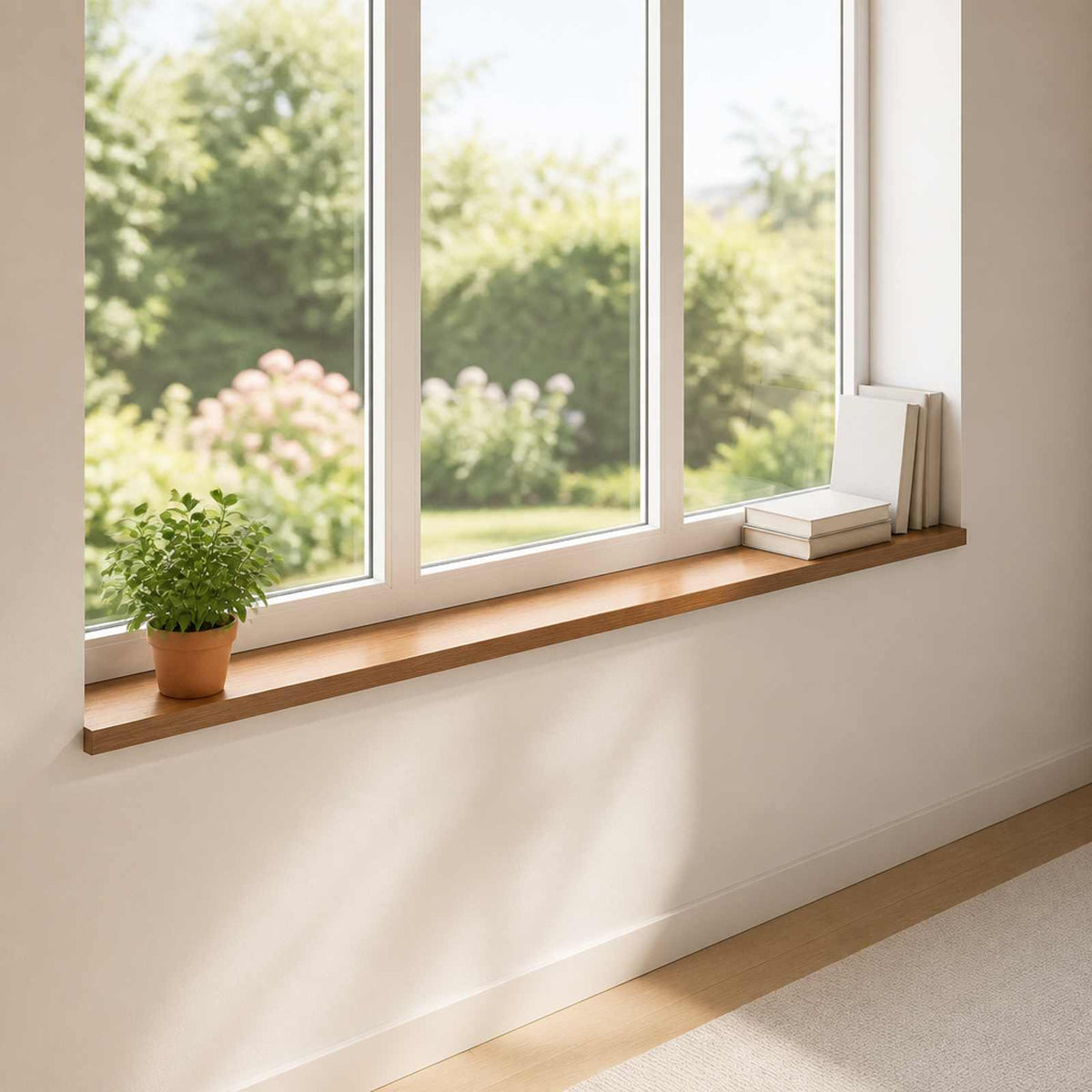 vidaXL Window Sills 2 pcs Dark Brown 110 x 20 x 2 cm Solid Oak Wood 1