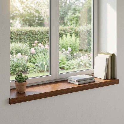 vidaXL Window Sills 2 pcs Dark Brown 90 x 25 x 2 cm Solid Oak Wood 1