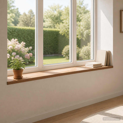 vidaXL Window Sills 2 pcs Dark Brown 110 x 25 x 2 cm Solid Oak Wood 1