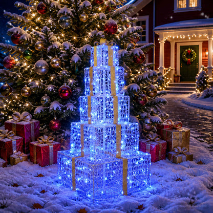Christmas LED Gift Box Stack 250 LEDs Blue