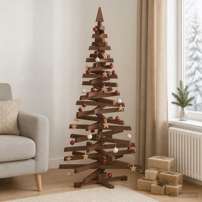 vidaXL Wooden Christmas Tree KOTKA Solid Pine Wood Natural