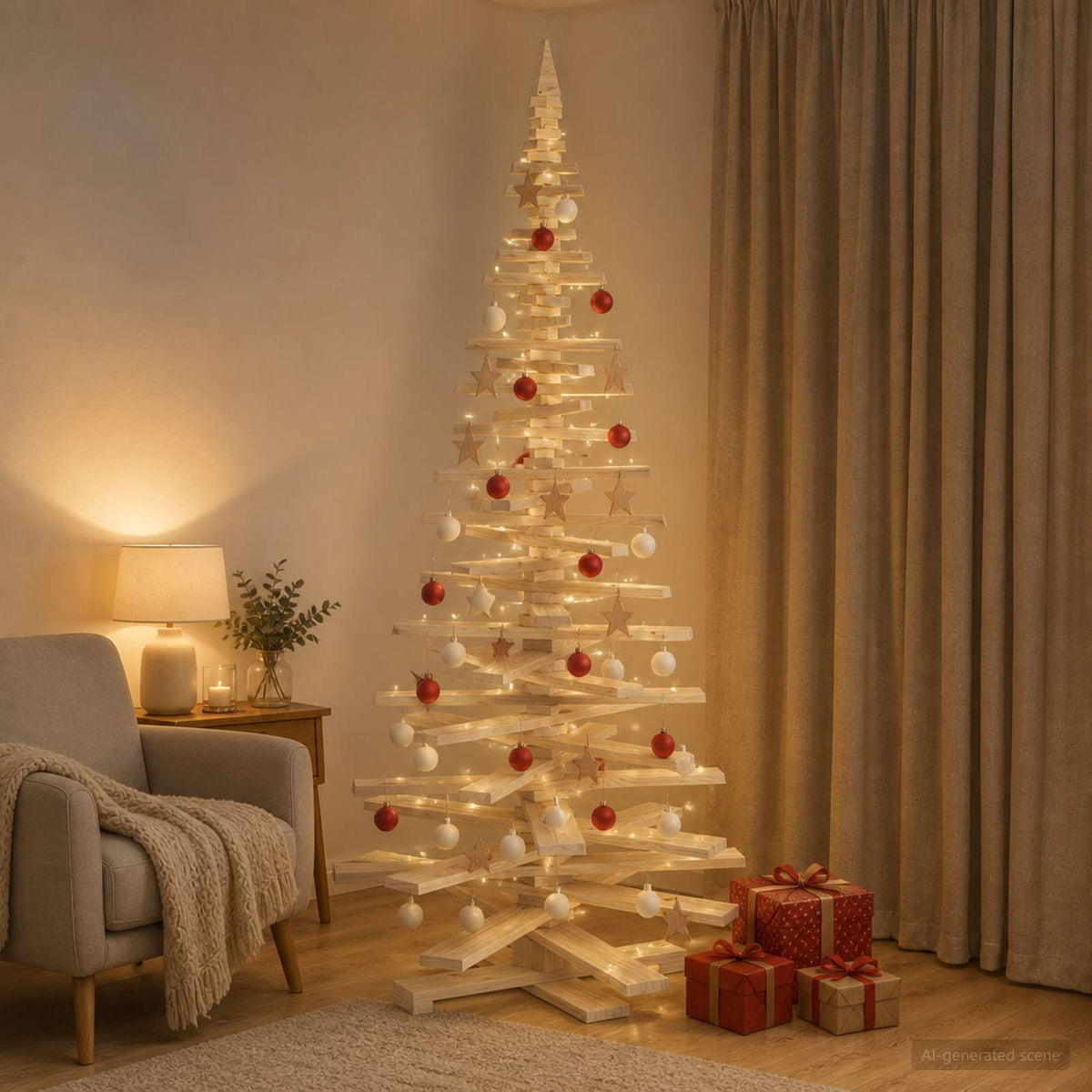 vidaXL Wooden Christmas Tree KOTKA Solid Pine Wood