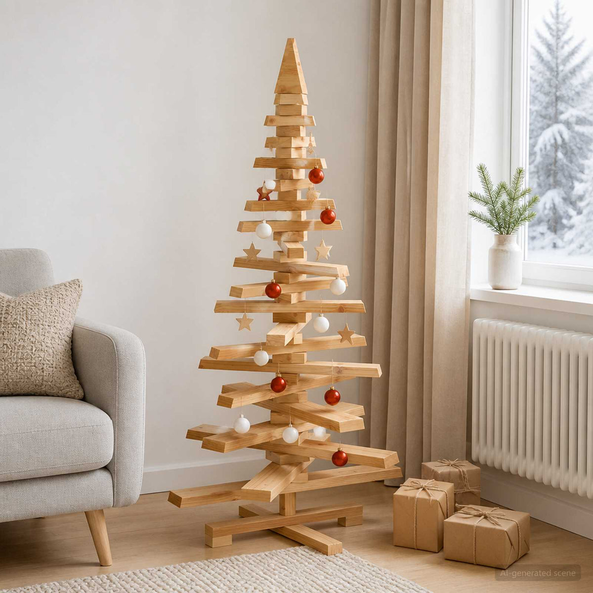 vidaXL Wooden Christmas Tree KOTKA Solid Pine Wood