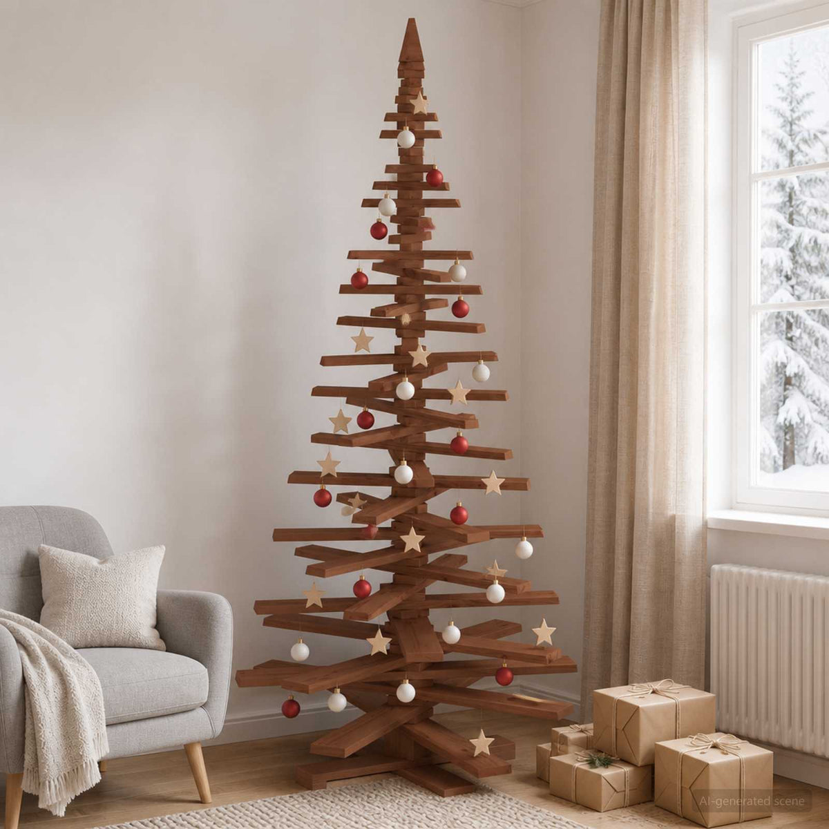 vidaXL Wooden Christmas Tree KOTKA Solid Pine Wood
