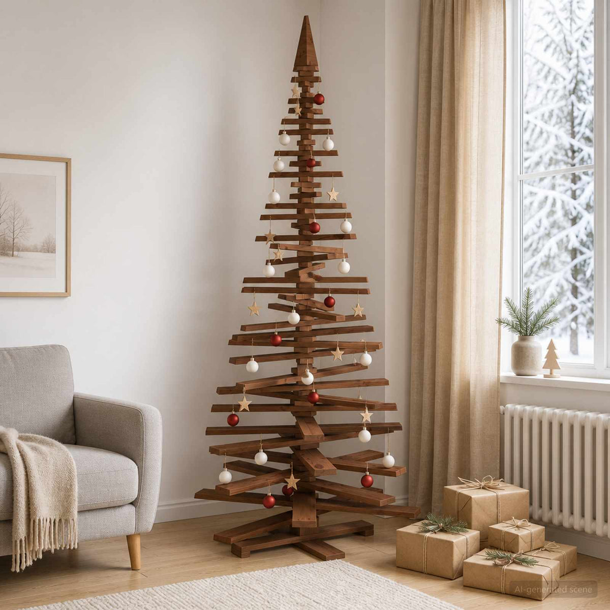 vidaXL Wooden Christmas Tree KOTKA Solid Pine Wood