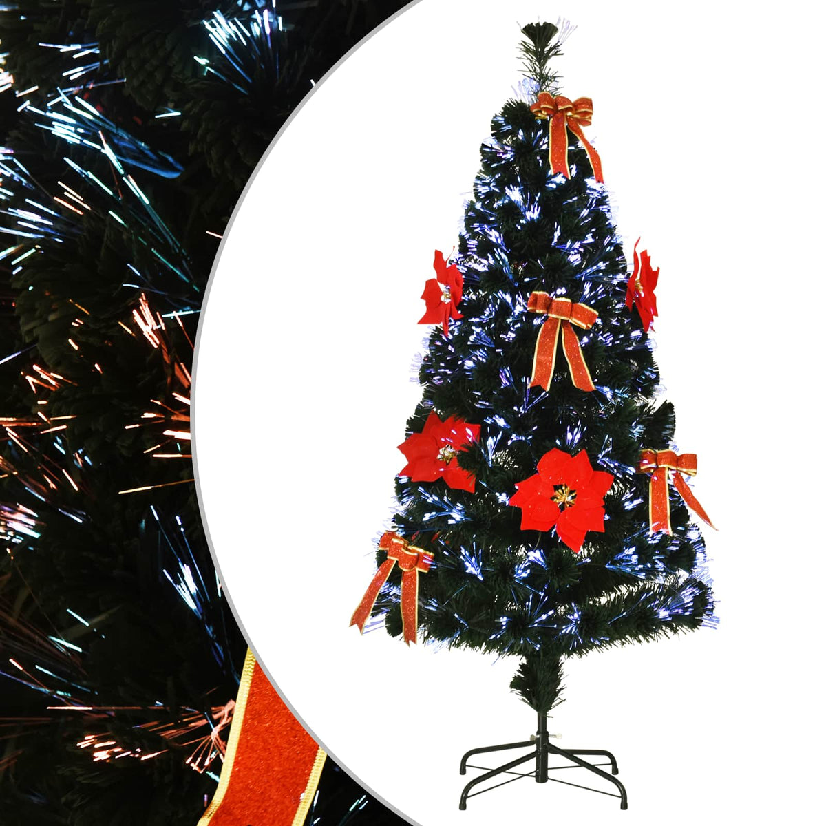 vidaXL Fiber Optic Christmas Tree 150 cm 24 LEDs Multicolour PVC 2