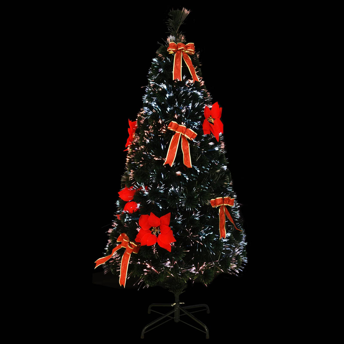 vidaXL Fiber Optic Christmas Tree 150 cm 24 LEDs Multicolour PVC 5