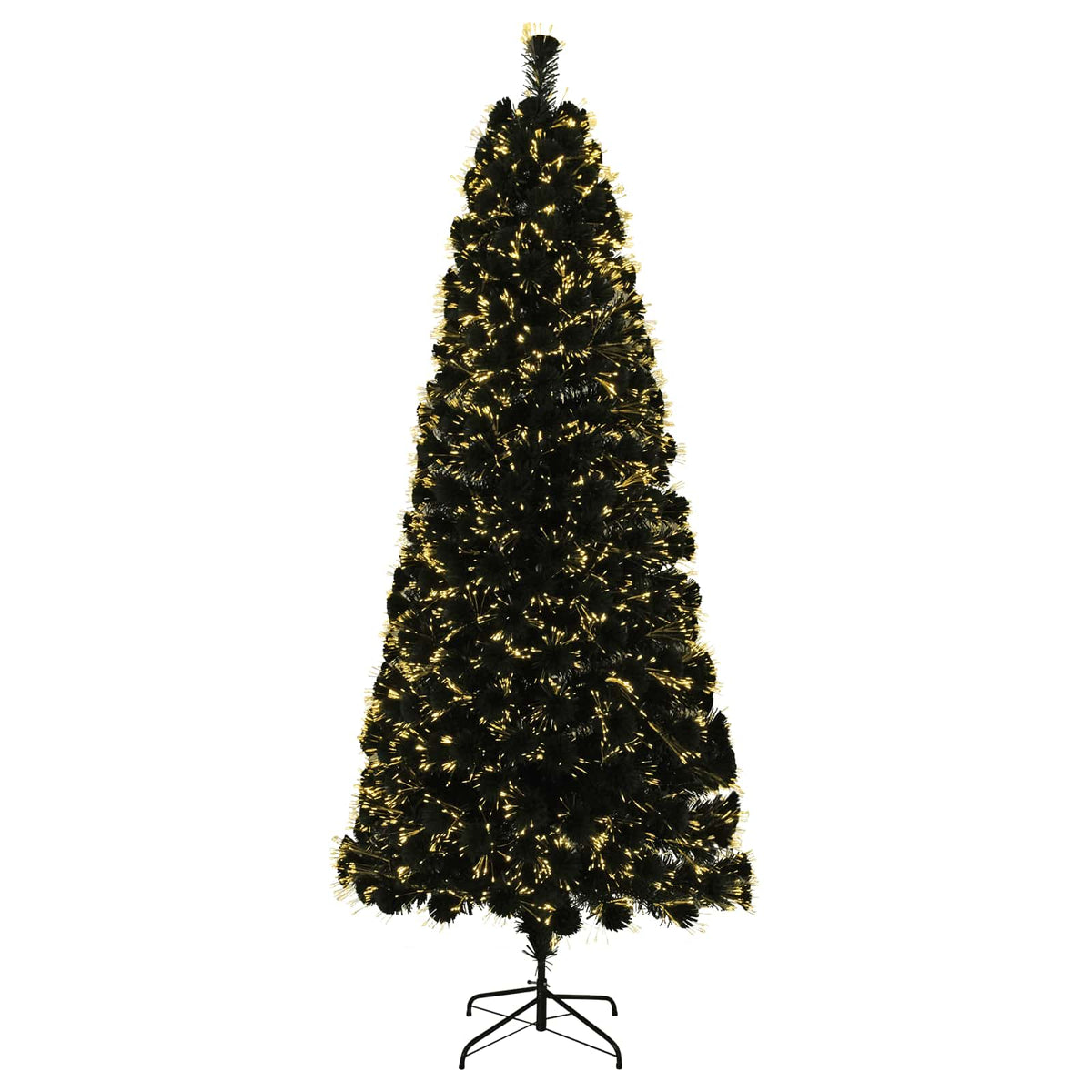 vidaXL Fiber Optic Christmas Tree 150 cm 24 LEDs Warm White PVC Green 4