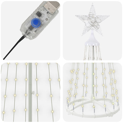 LED Cone Christmas Tree 250 LEDs Steel 180 cm White Warm white