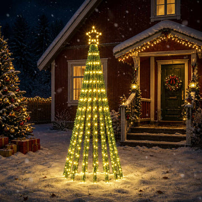 LED Christmas Tree 255 LEDs Steel Black Warm white