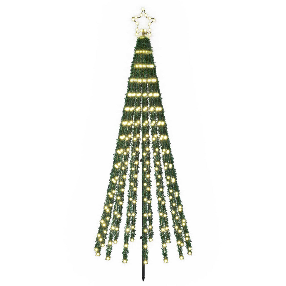 LED Christmas Tree 255 LEDs Steel Black Warm white
