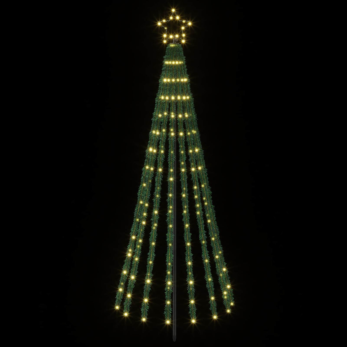 LED Christmas Tree 255 LEDs Steel Black Warm white