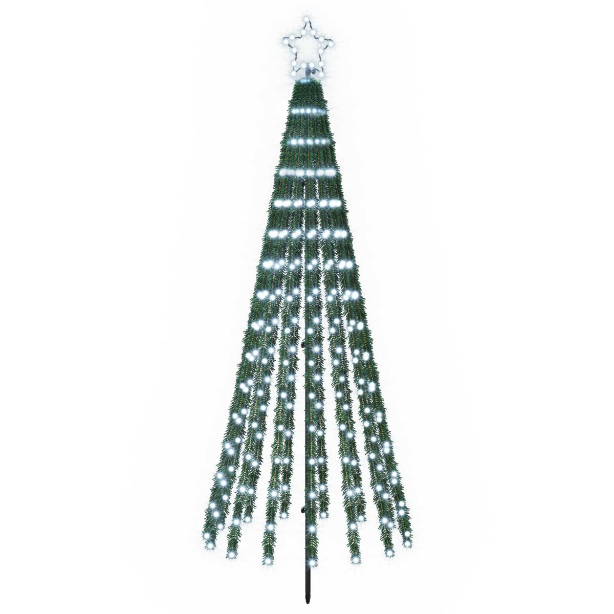 LED Christmas Tree 255 LEDs Steel Black Cold white