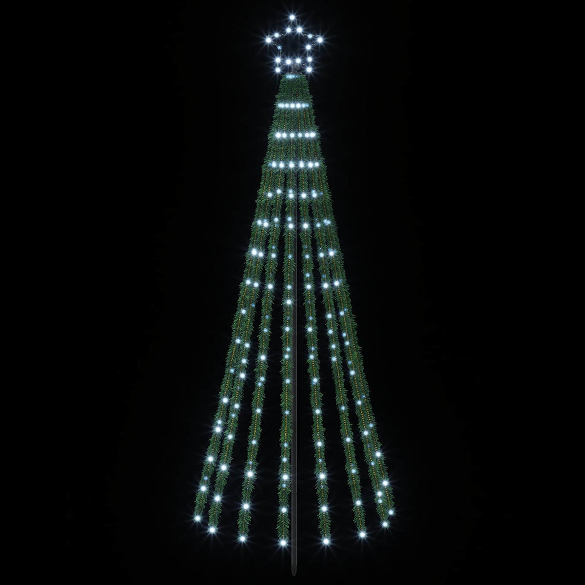 LED Christmas Tree 255 LEDs Steel Black Cold white
