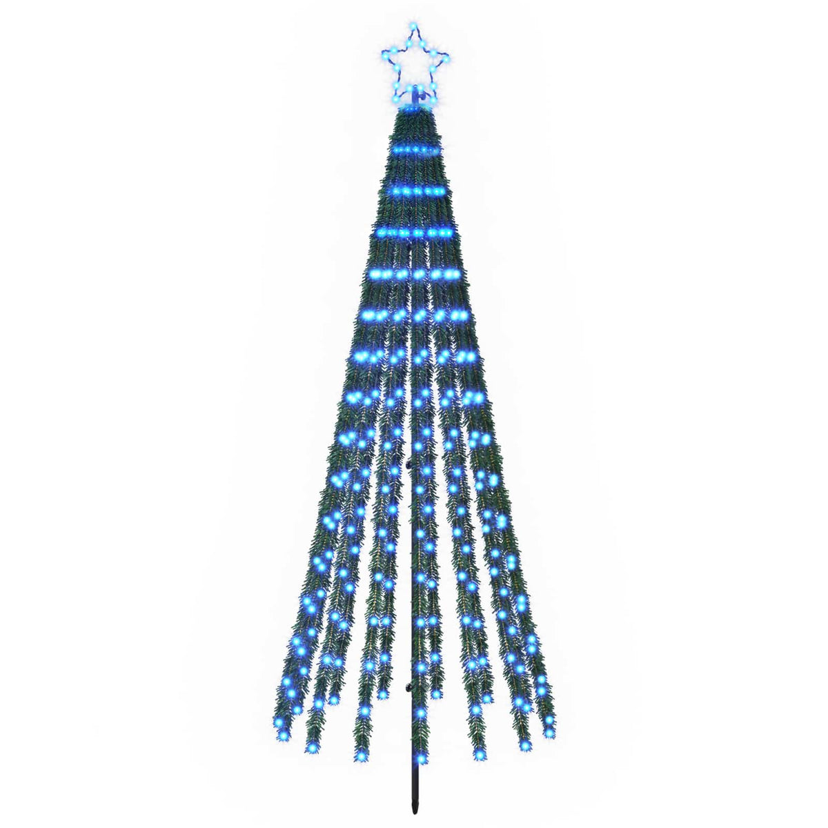 LED Christmas Tree 255 LEDs Steel Black Blue