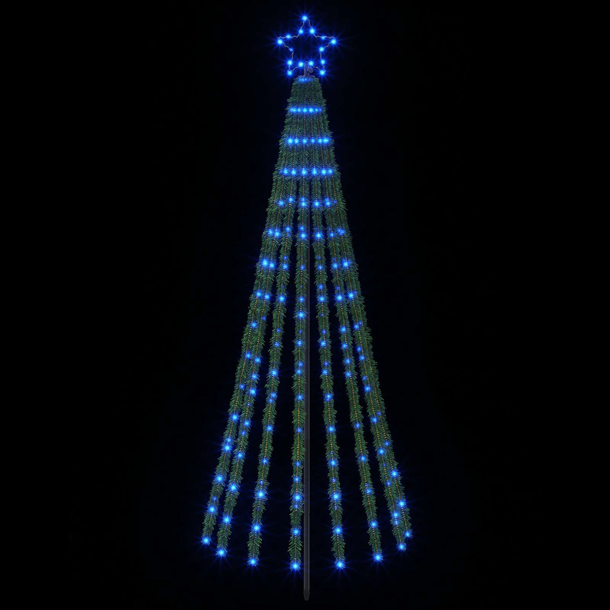 LED Christmas Tree 255 LEDs Steel Black Blue