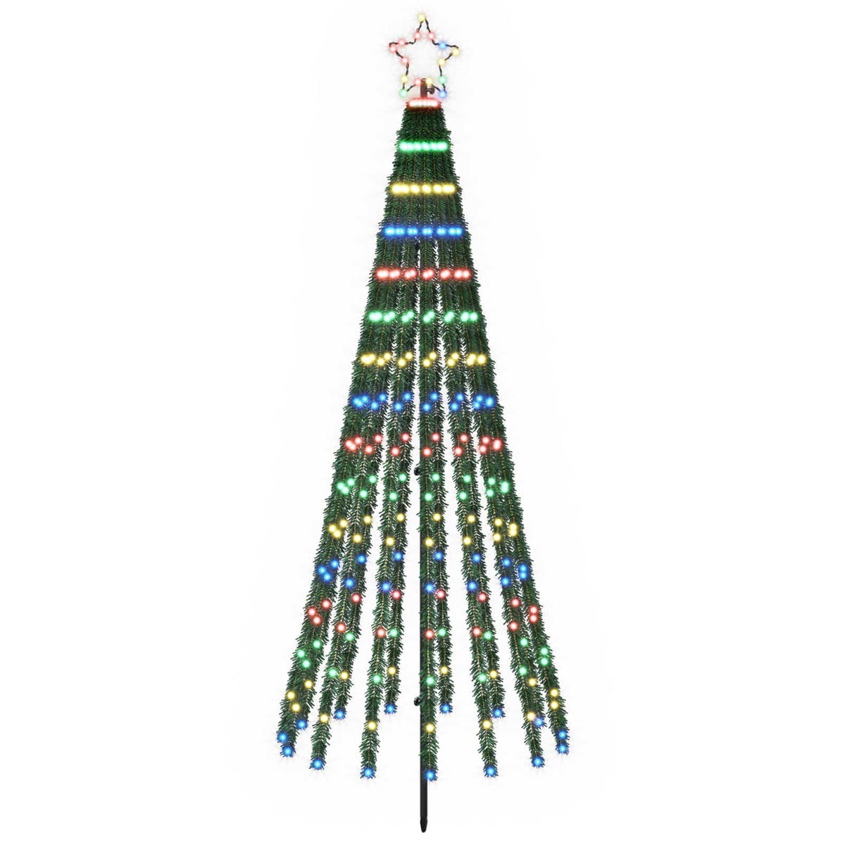 LED Christmas Tree 255 LEDs Steel Black Multicolour