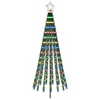 LED Christmas Tree 255 LEDs Steel Black Multicolour