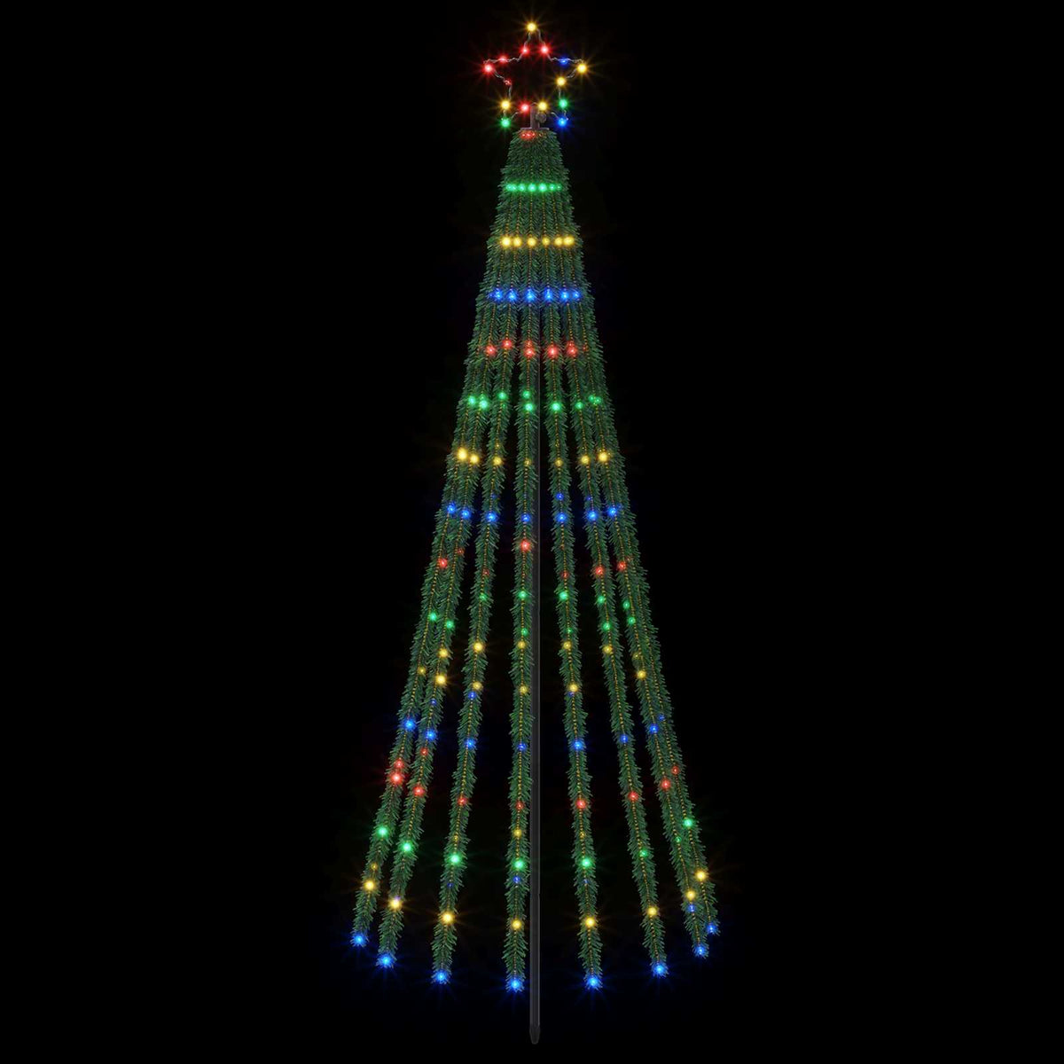 LED Christmas Tree 255 LEDs Steel Black Multicolour